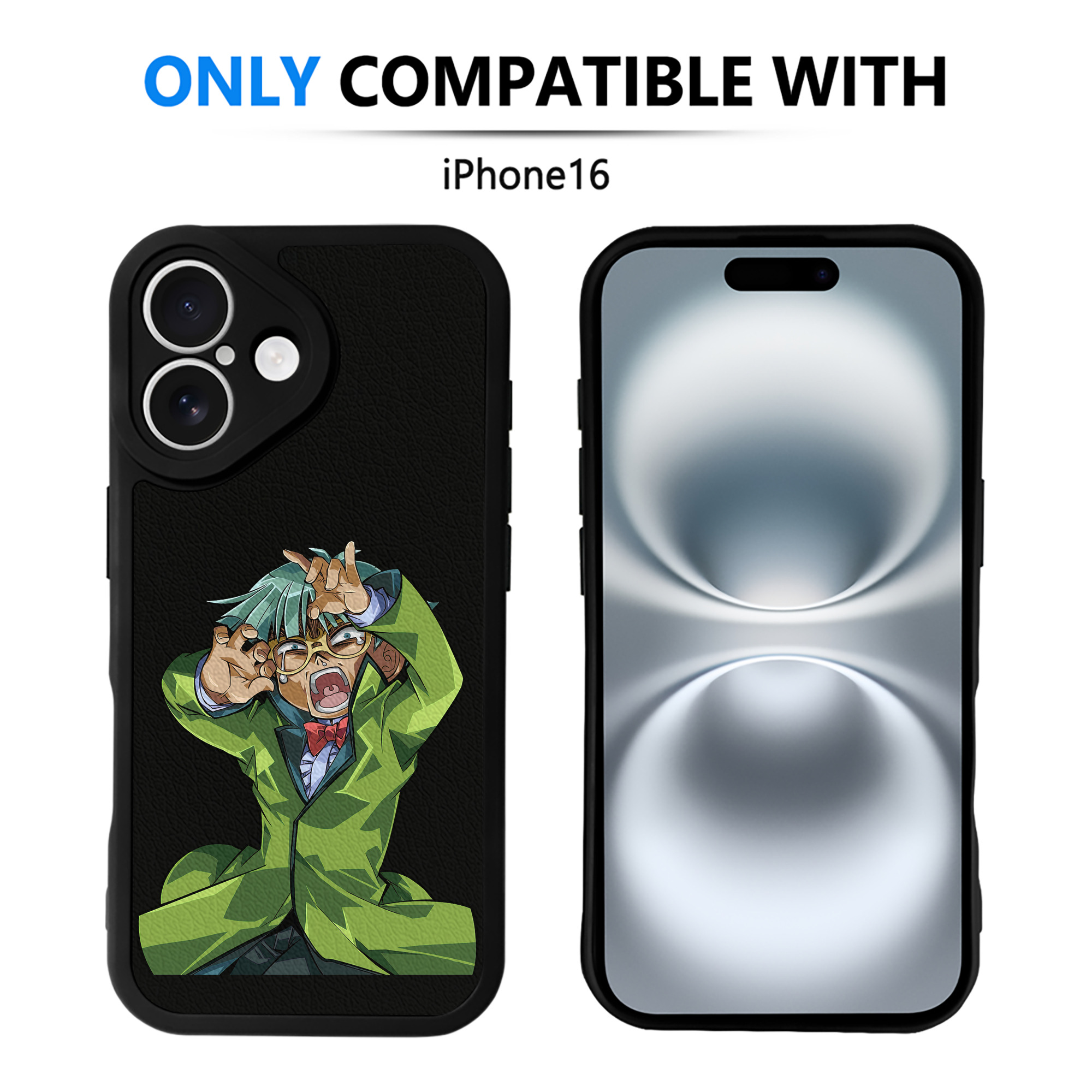 （画像用） 遊☆戯☆王 Yu-Gi-Oh! 【iPhone 16シリーズ対応】シリコンスマホケース（レザー調） 材質：シリコン
